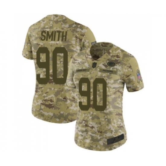 Women's Green Bay Packers #90 Za'Darius Smith Limited Camo 2018 Salute to Service Football Jersey - Ujersey
