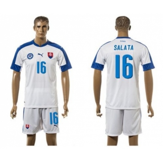 Slovakia #16 Salata Home Soccer Country Jersey