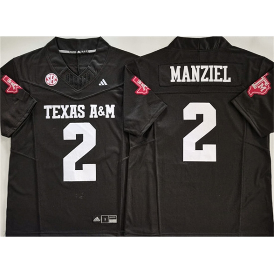 Men's Texas A&M Aggies Lions #2 Johnny Manziel Black 2025 F.U.S.E. Stitched Jersey - Ujersey