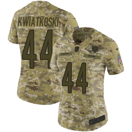Women's Nike Chicago Bears #44 Nick Kwiatkoski Limited Camo 2018 Salute to Service NFL Jersey - Ujersey