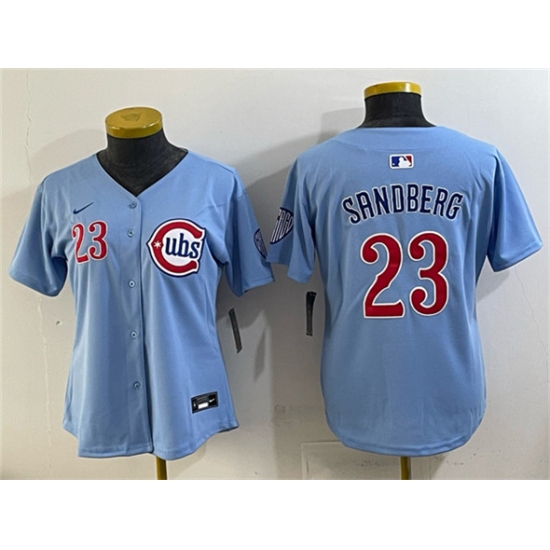 Youth Chicago Cubs #23 Ryne Sandberg Blue Limited Stitched Baseball Jersey - Ujersey