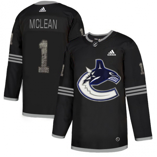 Men's Adidas Vancouver Canucks #1 Kirk Mclean Black Authentic Classic Stitched NHL Jersey - Ujersey