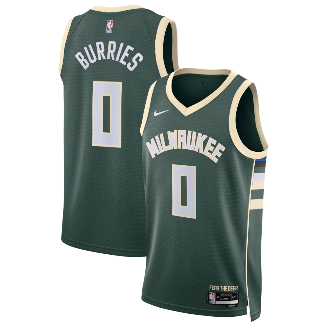 Unisex Milwaukee Bucks Brayden Burries Nike Hunter Green Swingman Jersey - Icon Edition