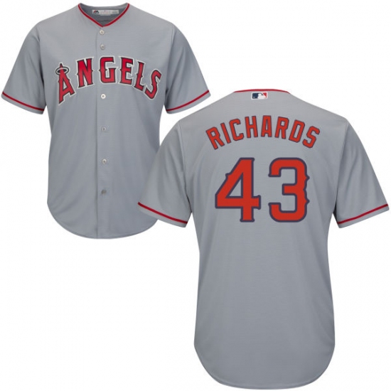 Youth Majestic Los Angeles Angels of Anaheim #43 Garrett Richards Authentic Grey Road Cool Base MLB Jersey - Ujersey