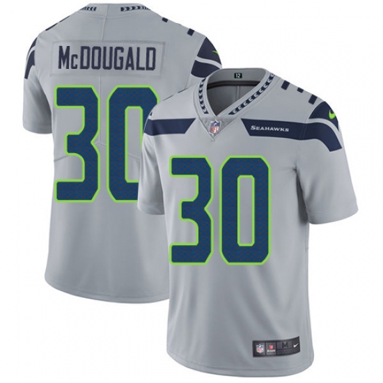 Youth Nike Seattle Seahawks #30 Bradley McDougald Grey Alternate Vapor Untouchable Limited Player NFL Jersey - Ujersey