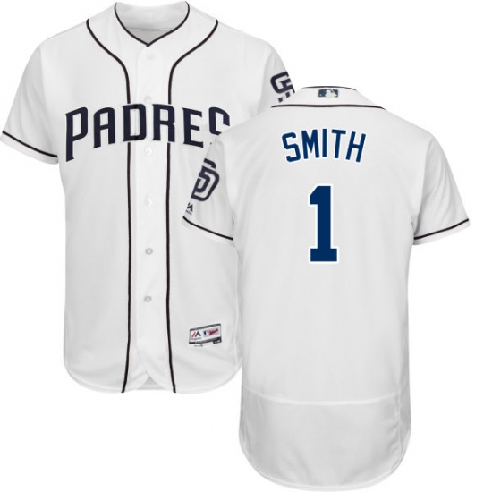 Men's Majestic San Diego Padres #1 Ozzie Smith White Home Flexbase Authentic Collection MLB Jersey