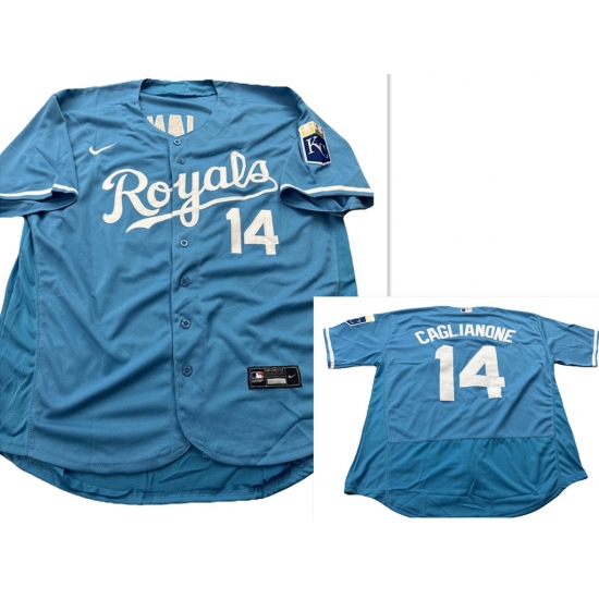 Men's Kansas City Royals #14 Jac Caglianone Light Blue Flexbase Stitched MLB Jersey