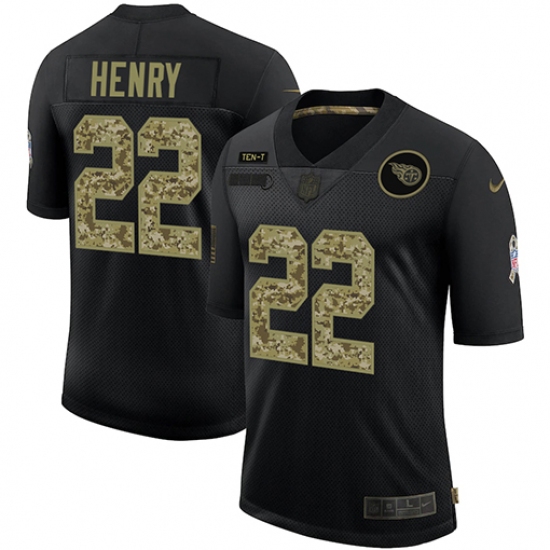 Men's Tennessee Titans #22 Derrick Henry Camo 2020 Salute To Service Limited Jersey - Ujersey