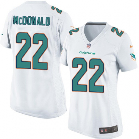 Women's Nike Miami Dolphins #22 T.J. McDonald Game White NFL Jersey - Ujersey