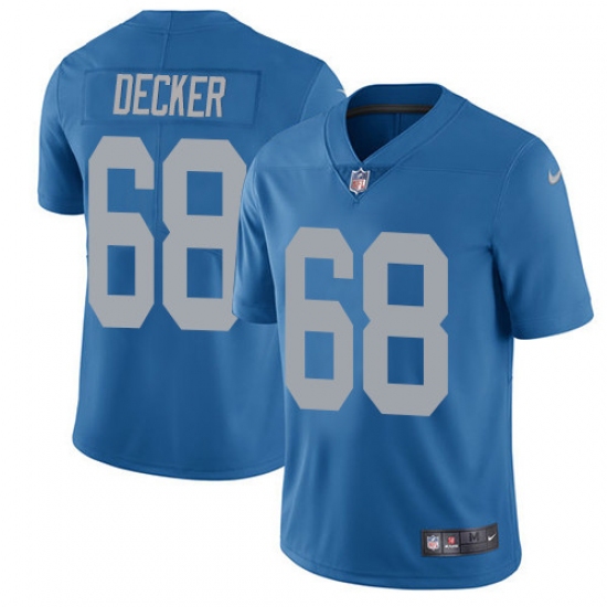 Youth Nike Detroit Lions #68 Taylor Decker Elite Blue Alternate NFL Jersey - Ujersey