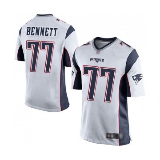 Men's New England Patriots #77 Michael Bennett Game White Football Jersey - Ujersey