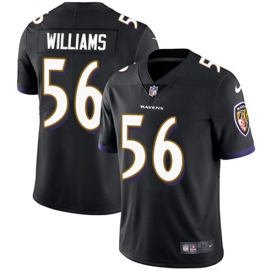 Men's Nike Baltimore Ravens #56 Tim Williams Black Alternate Vapor Untouchable Limited Player NFL Jersey - Ujersey