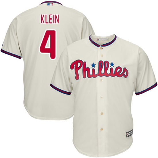 Youth Majestic Philadelphia Phillies #4 Jimmy Foxx Authentic Cream Alternate Cool Base MLB Jersey - Ujersey