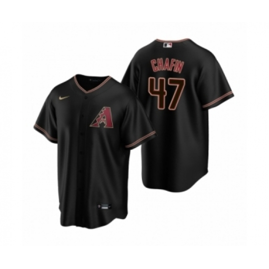 Men's Arizona Diamondbacks #47 Andrew Chafin Nike Black Replica Alternate Jersey - Ujersey