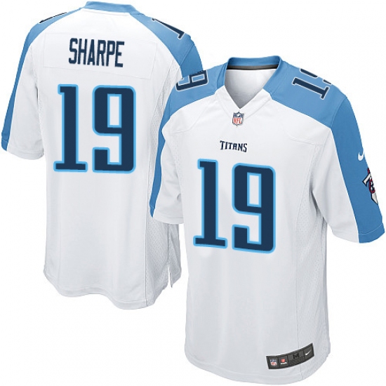 Men's Nike Tennessee Titans #19 Tajae Sharpe Game White NFL Jersey - Ujersey