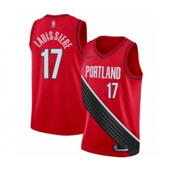 Women's Portland Trail Blazers #17 Skal Labissiere Swingman Red Finished Basketball Jersey - Statement Edition - Ujersey