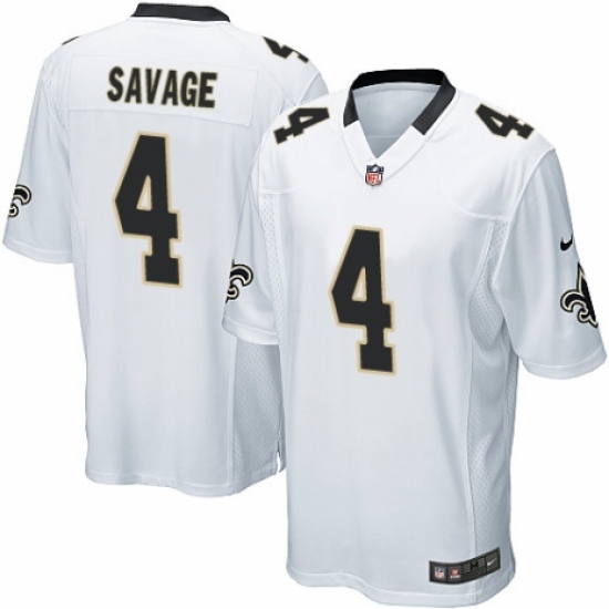 Men's Nike New Orleans Saints #4 Tom Savage Game White NFL Jersey - Ujersey