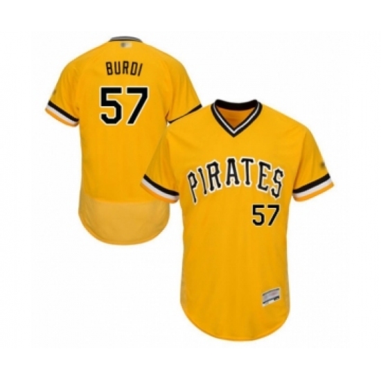 Men's Pittsburgh Pirates #57 Nick Burdi Gold Alternate Flex Base Authentic Collection Baseball Player Jersey - Ujersey