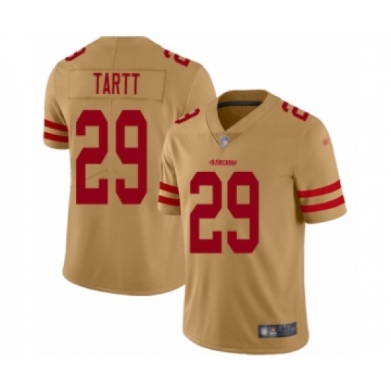 Men's San Francisco 49ers #29 Jaquiski Tartt Limited Gold Inverted Legend Football Jersey - Ujersey