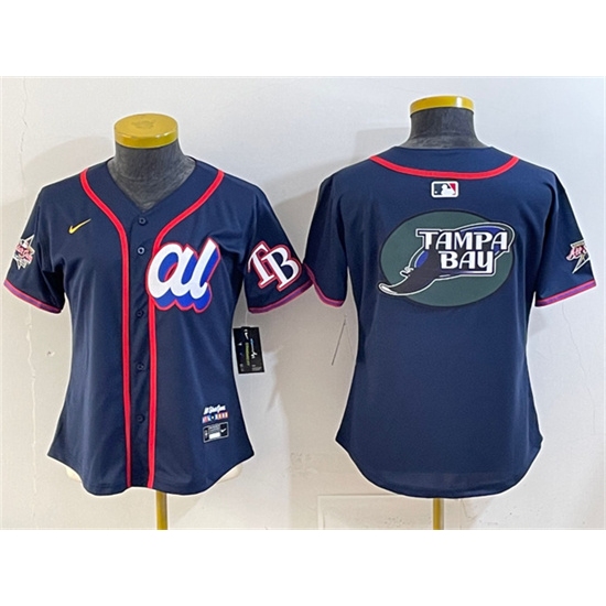 Youth American League Tampa Bay Rays Team Big Logo Navy 2025 All-Star Edition Limited Stitched Baseball Jersey - Ujersey