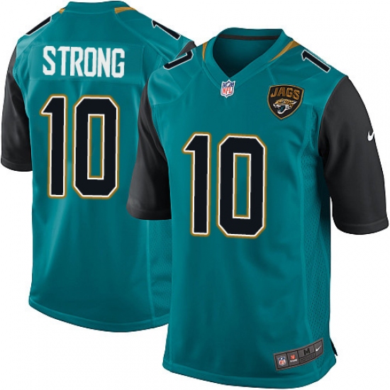 Men's Nike Jacksonville Jaguars #10 Jaelen Strong Game Teal Green Team Color NFL Jersey - Ujersey