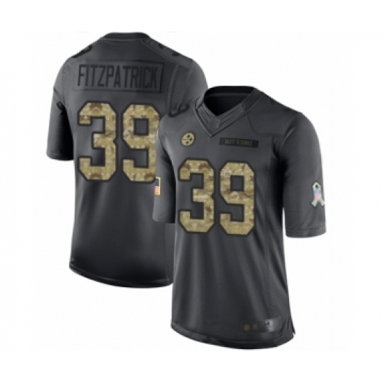 Youth Pittsburgh Steelers #39 Minkah Fitzpatrick Limited Black 2016 Salute to Service Football Jersey - Ujersey