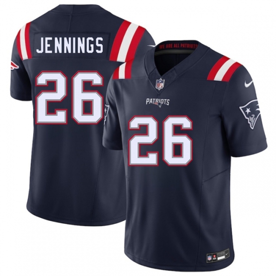 Men's New England Patriots #26 Terrell Jennings Navy 2025 F.U.S.E. Vapor Limited Stitched Jersey - Ujersey