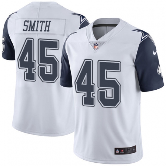 Men's Nike Dallas Cowboys #45 Rod Smith Limited White Rush Vapor Untouchable NFL Jersey - Ujersey