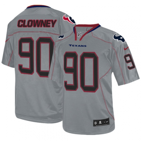 Men's Nike Houston Texans #90 Jadeveon Clowney Elite Lights Out Grey NFL Jersey - Ujersey