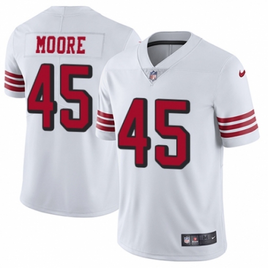 Youth Nike San Francisco 49ers #45 Tarvarius Moore Limited White Rush Vapor Untouchable NFL Jersey - Ujersey