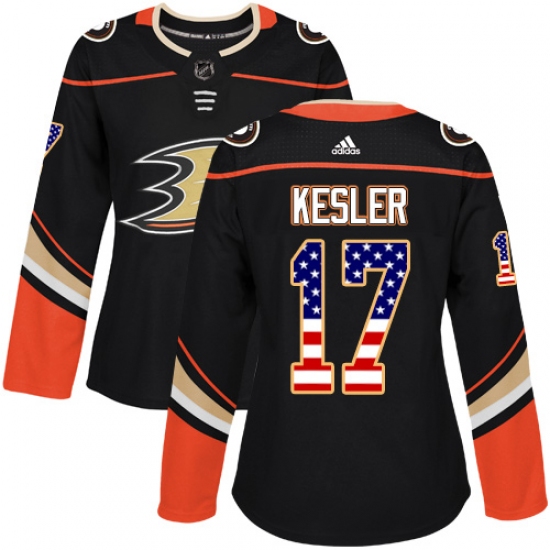 Women's Adidas Anaheim Ducks #17 Ryan Kesler Authentic Black USA Flag Fashion NHL Jersey - Ujersey