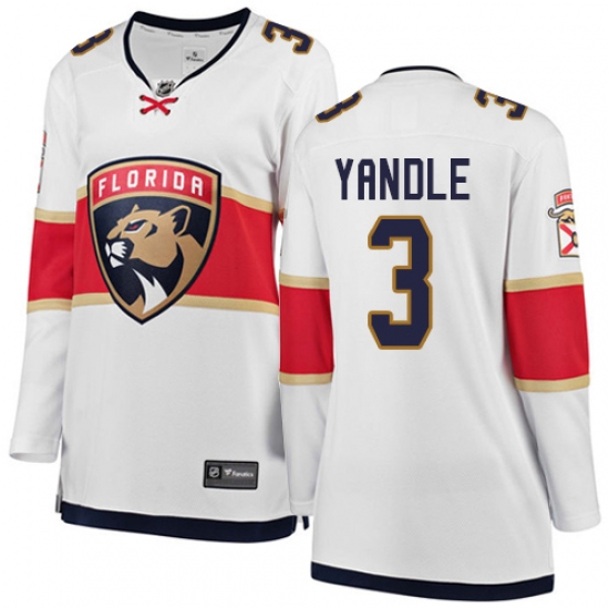 Women's Florida Panthers #3 Keith Yandle Authentic White Away Fanatics Branded Breakaway NHL Jersey