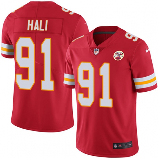 Men's Nike Kansas City Chiefs #91 Tamba Hali Red Team Color Vapor Untouchable Limited Player NFL Jersey - Ujersey