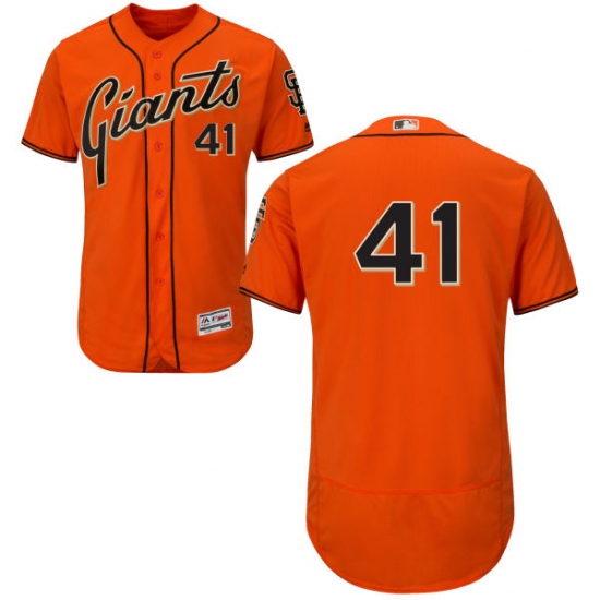 Men's Majestic San Francisco Giants #41 Mark Melancon Orange Flexbase Authentic Collection MLB Jersey