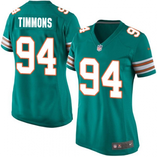 Women's Nike Miami Dolphins #94 Lawrence Timmons Game Aqua Green Alternate NFL Jersey - Ujersey