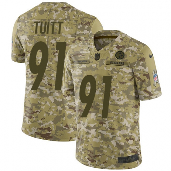 Men's Nike Pittsburgh Steelers #91 Stephon Tuitt Limited Camo 2018 Salute to Service NFL Jersey - Ujersey