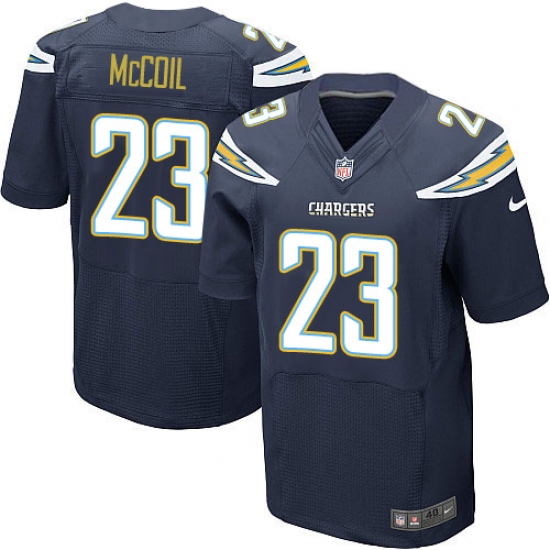 Men's Nike Los Angeles Chargers #23 Dexter McCoil Elite Navy Blue Team Color NFL Jersey - Ujersey