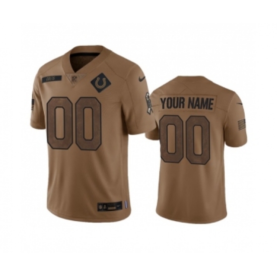 Men's Nike Indianapolis Colts Active Player Custom 2023 Brown Salute To Service Limited Football Stitched Jersey - Ujersey