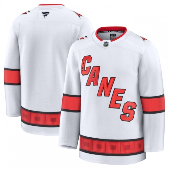 Men's Carolina Hurricanes Blank White 2024-25 Away Stitched Hockey Jersey - Ujersey