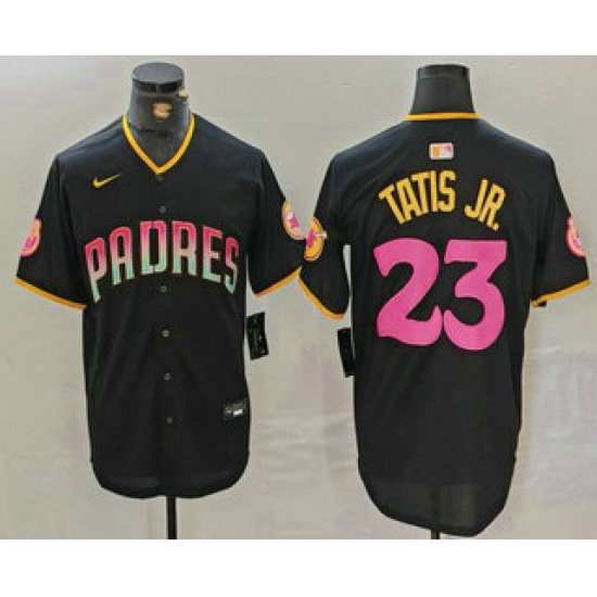 Men's San Diego Padres #23 Fernando Tatis Jr Black 20th Anniversary Cool Base Stitched Jersey - Ujersey
