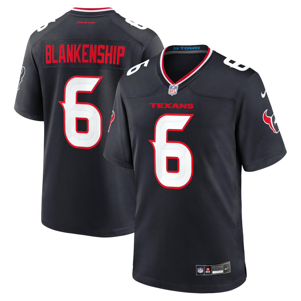 Men's Houston Texans Reed Blankenship Nike Navy Team Game Jersey - U-jersey