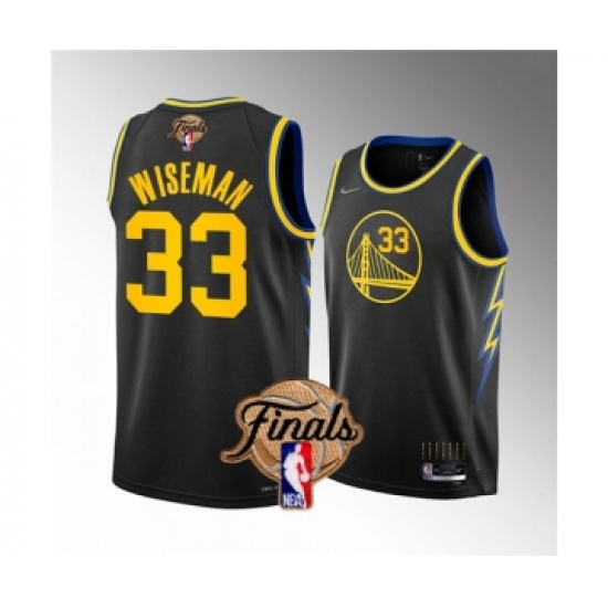 Men's Golden State Warriors #33 James Wiseman 2022 Black NBA Finals Stitched Jersey - Ujersey