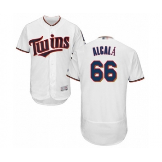 Men's Minnesota Twins #66 Jorge Alcala White Home Flex Base Authentic Collection Baseball Player Jersey - Ujersey