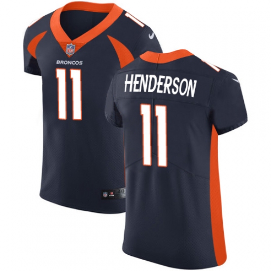 Men's Nike Denver Broncos #11 Carlos Henderson Navy Blue Alternate Vapor Untouchable Elite Player NFL Jersey - Ujersey