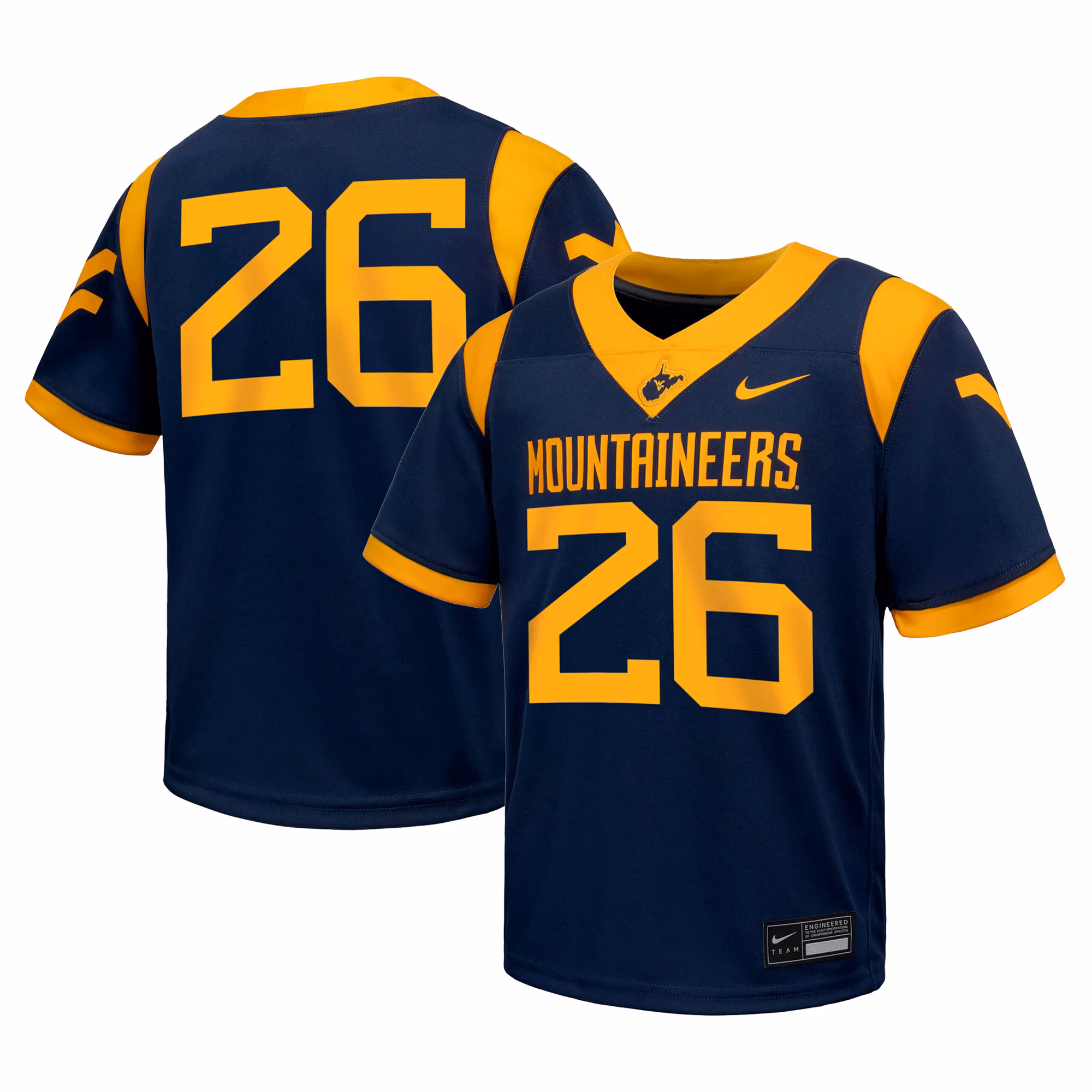Youth Nike Navy West Virginia Mountaineers Replica Football Jersey - Ujersey