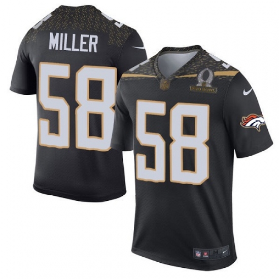 Men's Nike Denver Broncos #58 Von Miller Elite Black Team Irvin 2016 Pro Bowl NFL Jersey - Ujersey