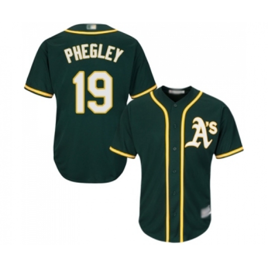 Youth Oakland Athletics #19 Josh Phegley Replica Green Alternate 1 Cool Base Baseball Jersey - Ujersey