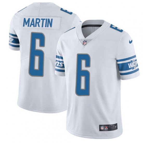 Men's Nike Detroit Lions #6 Sam Martin Limited White Vapor Untouchable NFL Jersey - Ujersey