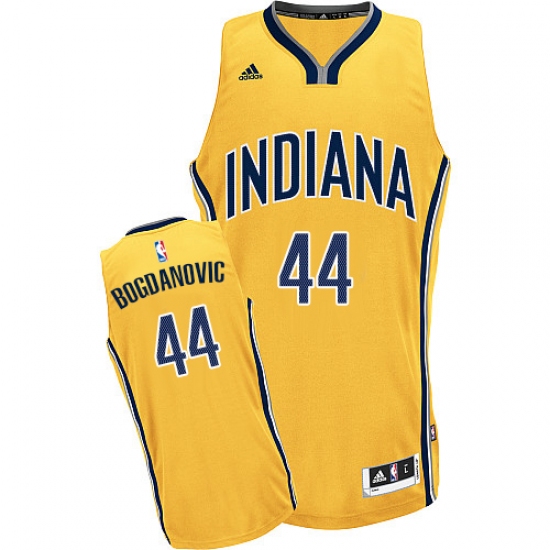 Men's Adidas Indiana Pacers #44 Bojan Bogdanovic Swingman Gold Alternate NBA Jersey - Ujersey