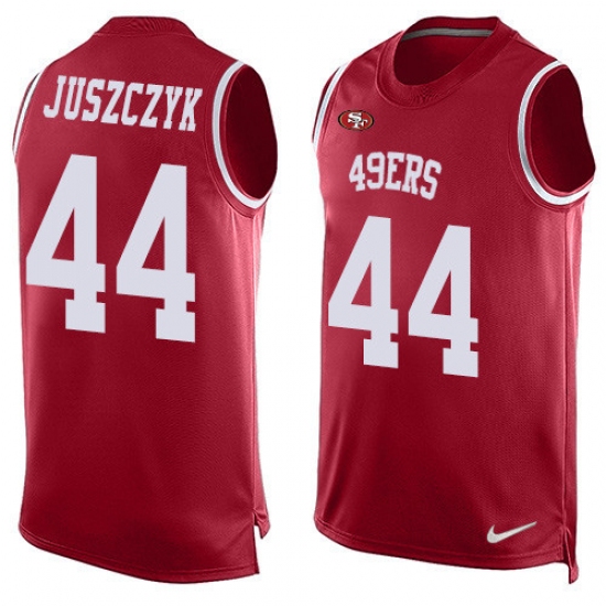 Men's Nike San Francisco 49ers #44 Kyle Juszczyk Limited Red Player Name & Number Tank Top NFL Jersey - Ujersey